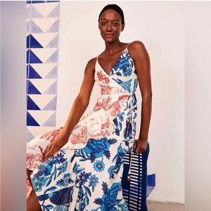Farm Rio Multi-Print Maxi Wrap Dress